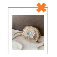 Gouden paillettentasje met strik